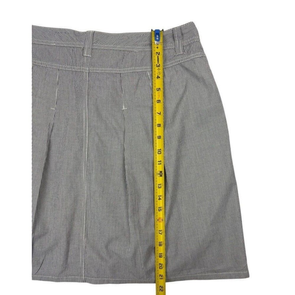 Bass Railroad Stripe Pleated A-Line Cotton Skirt Nautical Coastal Prep 12 - Picture 11 of 14